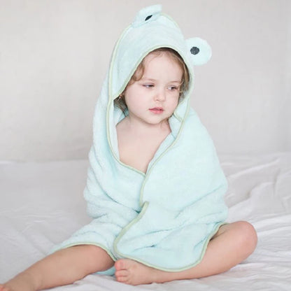 Poncho de bain absorbant avec capuche brodée