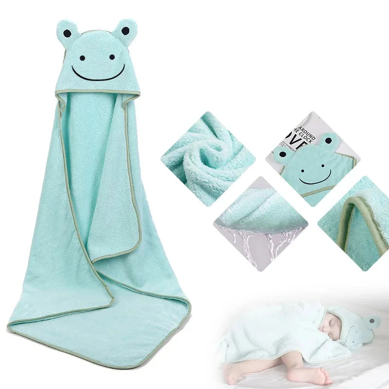 Poncho de bain absorbant avec capuche brodée