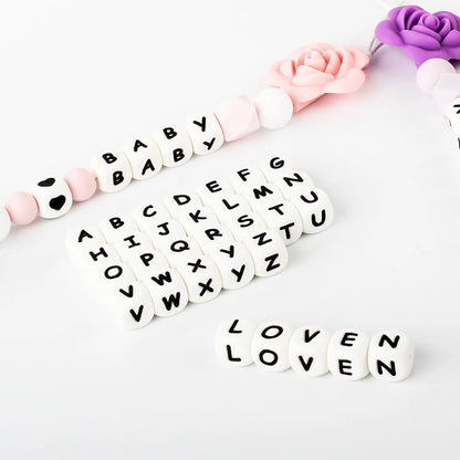 Perles de lettres en silicone