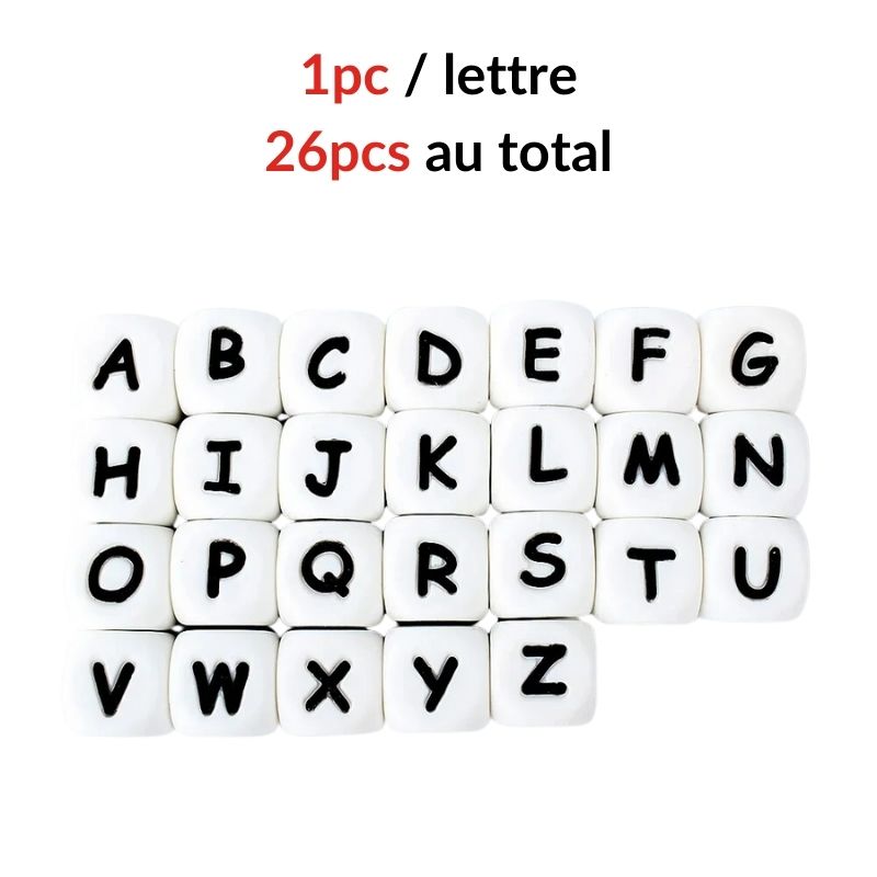 Perles de lettres en silicone