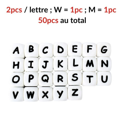 Perles de lettres en silicone